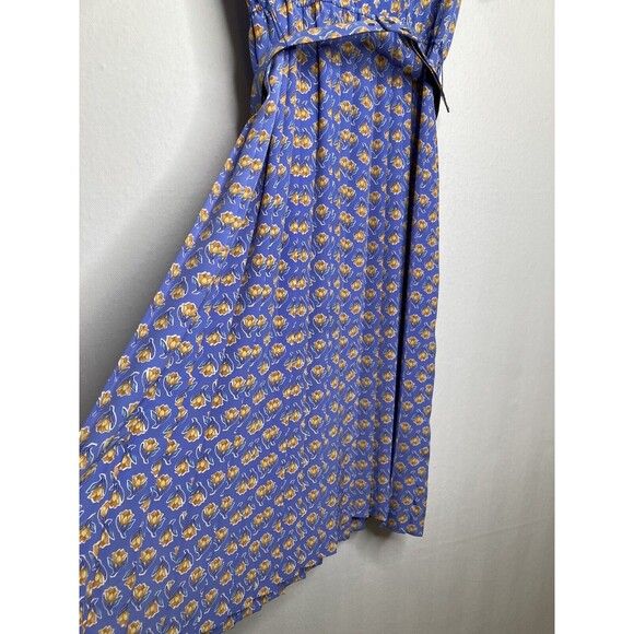 Kristy Petites Maxi Pleated Dress Size 10 Purple Floral Polyester Long Vintage - Picture 5 of 12